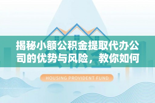 泰武揭秘小额公积金提取代办公司的优势与风险，教你如何选择可靠服务