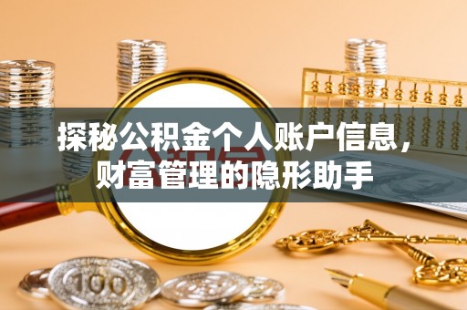 泰武探秘公积金个人账户信息，财富管理的隐形助手