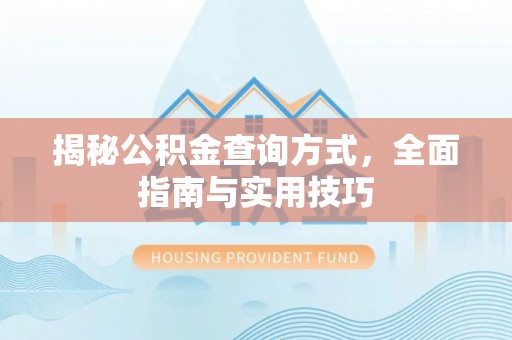 泰武揭秘公积金查询方式，全面指南与实用技巧