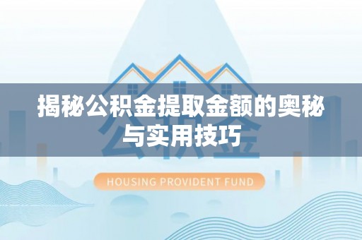 泰武揭秘公积金提取金额的奥秘与实用技巧