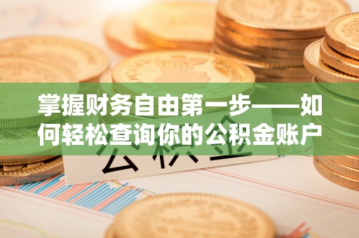 泰武掌握财务自由第一步——如何轻松查询你的公积金账户余额