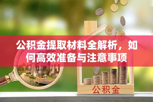 泰武公积金提取材料全解析，如何高效准备与注意事项