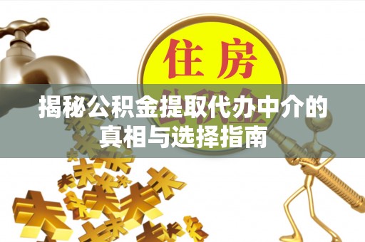 泰武揭秘公积金提取代办中介的真相与选择指南