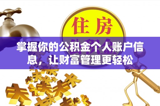 泰武掌握你的公积金个人账户信息，让财富管理更轻松
