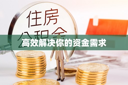 泰武高效解决你的资金需求
