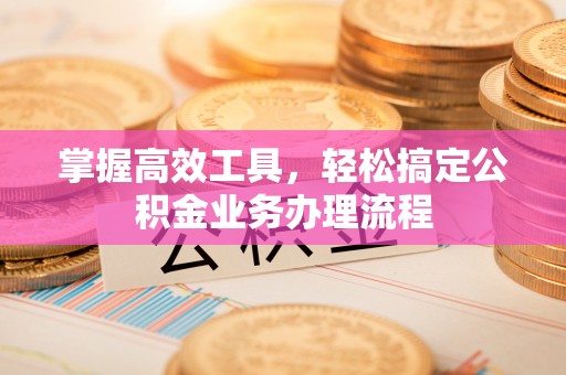 泰武掌握高效工具，轻松搞定公积金业务办理流程